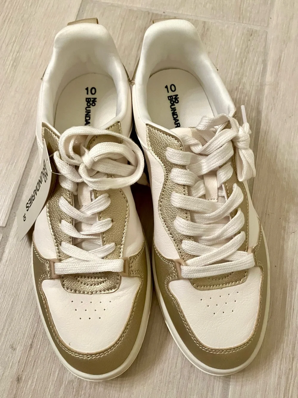 No Boundaries Gold and Cream Sneakers